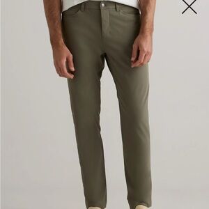 Quince Men's Faded Cargo Green 5 pocket Tech Pants Slim Fit - 32x32